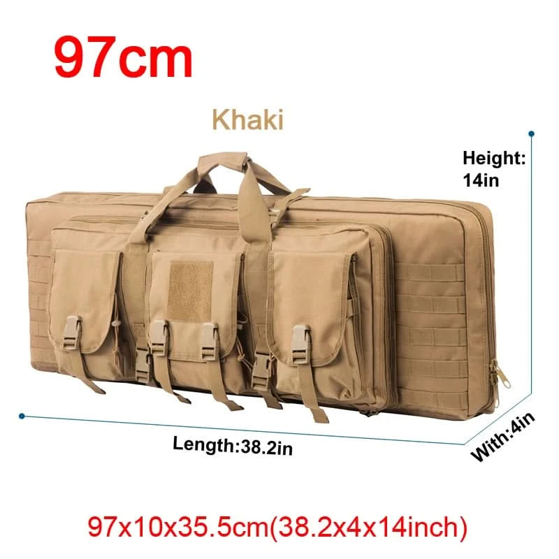 LQARMY 32 38 42 48 Zoll Taktische Doppelgewehrtasche Molle Gewehr-Tasche Scharfschützen Airsoft Gewehr-Tasche Rucksack Jagdwaffenholster