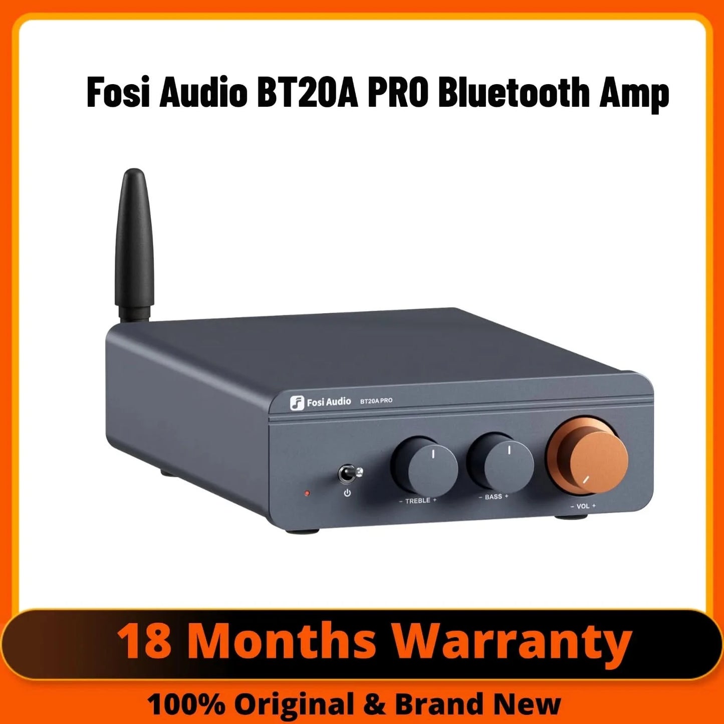 Fosi Audio BT20A Pro TPA3255 Bluetooth Sound-Endstufe 300W x2 Mini HiFi Stereo Class D Verstärker Bass Höhen für Heimkino