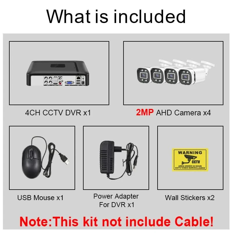 Smar Security Camera System 4CH 5M-N HD DVR Kit CCTV 4PCS 5MP AHD Camera Outdoor Home Security System Video Surveillance Set
