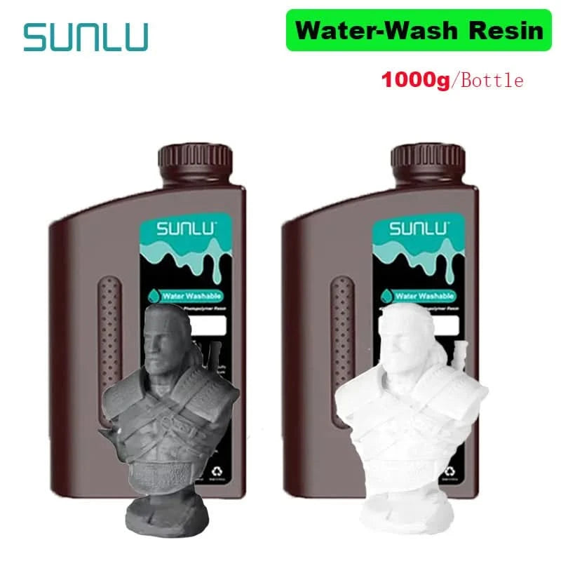 SUNLU 2KG Wasserwaschbares / Wasserwaschbares ABS-Harz Harz 1000G/Flasche 405nm Schnelles UV-härtendes Photopolymerharz für LCD-3D-Druck