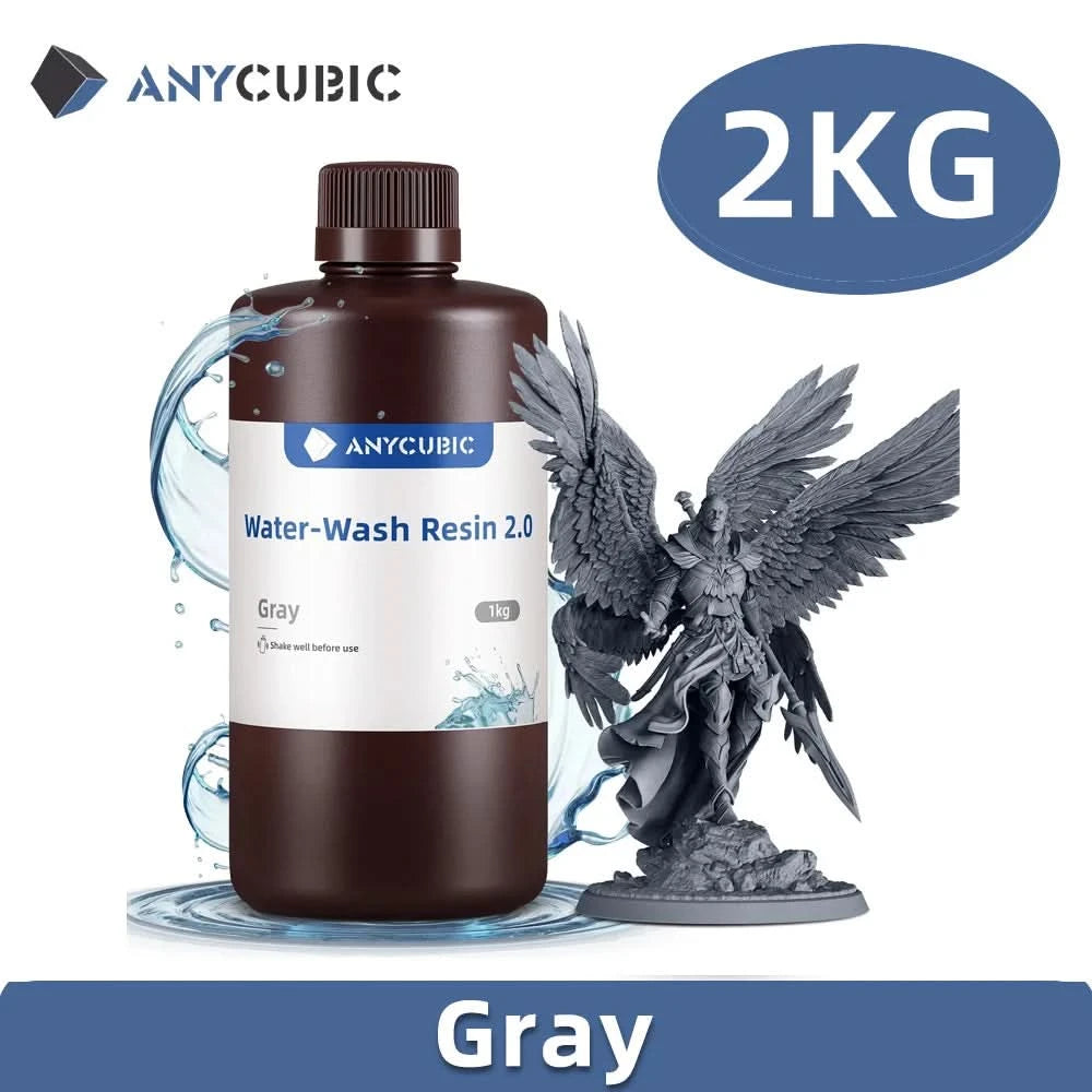 ANYCUBIC 2 Stück/Los 405nm wasserwaschbares Harz für LCD-3D-Drucker Flüssiges Photopolymerharz 3D-Druckmaterial 1kg/Flasche