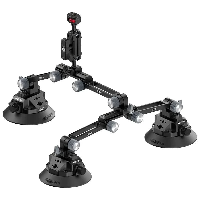 Ulanzi 3 Zoll/4,5 Zoll Action-Kamera Handpumpen-Saugnapf 1/4" 3/8" Kamerastabilisator Halterung für GoPro Insta360 Telefon
