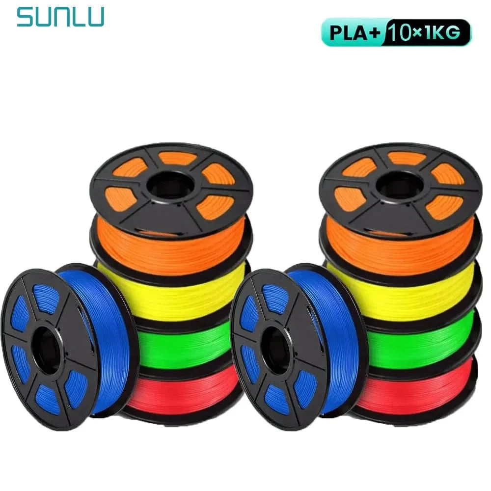 SUNLU 10KG 3D Filament PLA/PLA PLUS/PETG/Easy ABS Filament 1.75mm 10 Rollen 1KG sauber gewickeltes 3D-Drucker-Filament für 3D-Drucker