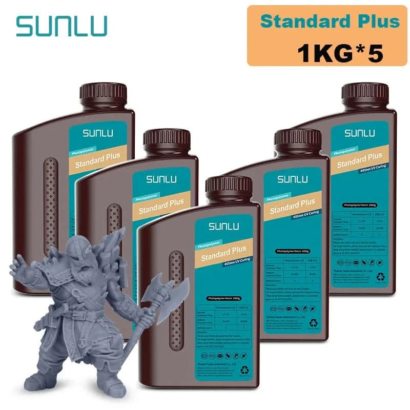 SUNLU 5KG Standard Plus/14K Standard Harz 1KG/Flasche 405nm schnellhärtendes UV-Photopolymerharz für LCD 3D-Druckermaterial