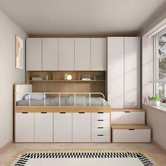 Customizable small apartment children's half-height bed bedroom storage tatami bed