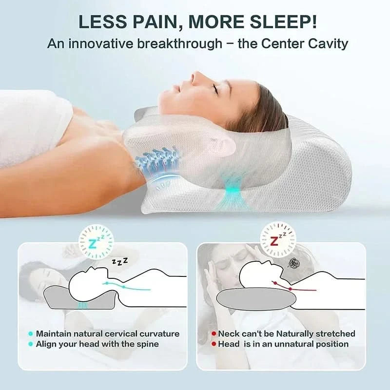 Neues 2-in-1 ergonomisches Memory-Foam-Kopfkissen