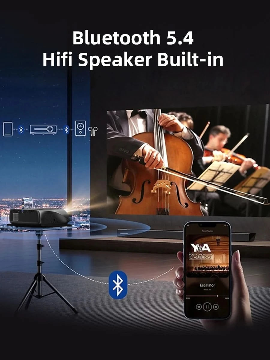CAIWEI A10R Projektor 4K Android für Zuhause Full HD 1080P Autofokus Wifi 6 3500 ANSI Smart TV Tragbarer Beam-Projektor in Brasilien