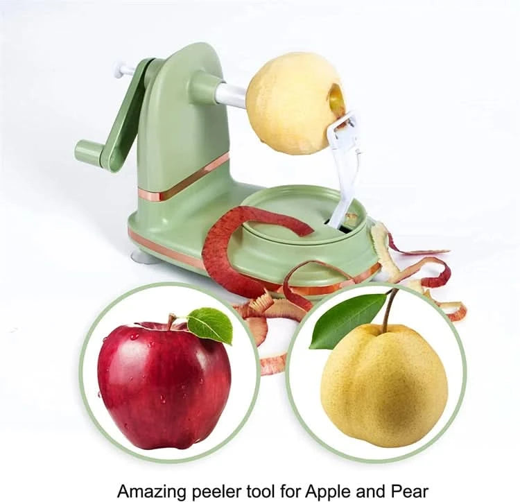 LMETJMA Multi-Function Apple Peeler Rotary Apple Pear Peeler Stainless Steel Apple Mango Potato Peeler with Suction Base JT185