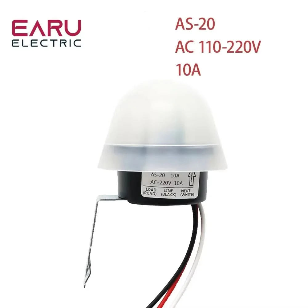 Automatischer Ein-/Aus-Lichtschalter für Straßenlaternen mit Fotozelle DC 24V AC 110V 220V 50-60Hz 10A Lichtsensor-Schalter