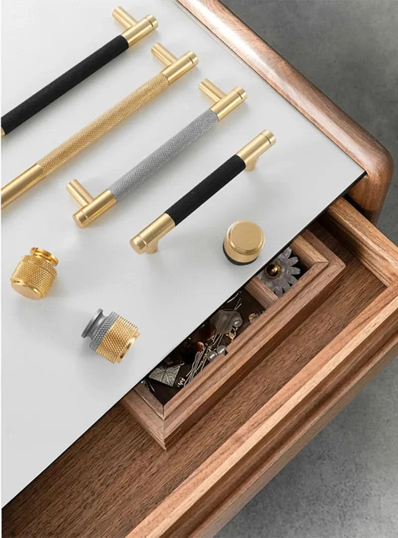 KK&FING Aluminium Knurled Handle Furniture Gold Cabinet Knobs Long Handles Kitchen Cupboard Drawer Knobs Dold Knobs And Pulls