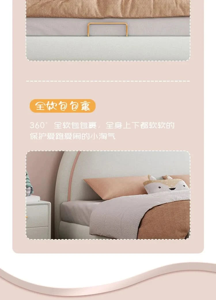 Children Room Bed Good Quality Rabbit Beds for Children Fabric Bed Simple Modern Soft Pack Bed Single Bed Bed for Girls