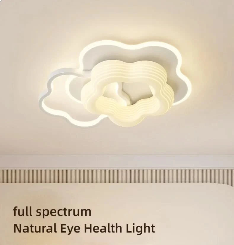 Bedroom light creamy style warm romantic children's room full spectrum eye protection designer's creative flower ceiling light