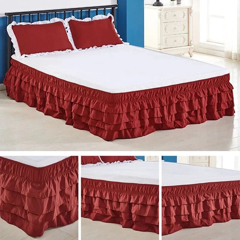 4-story Ruffle bed skirt surrounding elastic bedspread no surface family hotel double bed / full bed / king bed / king bed
