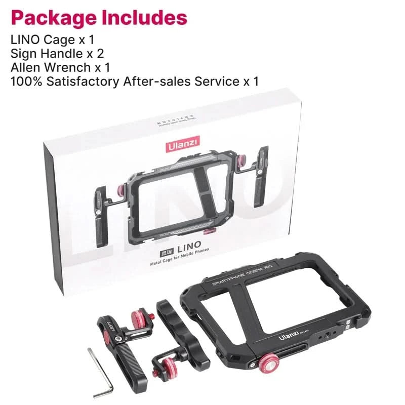 Ulanzi Lino Smartphone Cage für iPhone 16 15 14 13 X XR XS Max Mini/Pro/Pro Max Smartphone Griff Handy Vlog Video