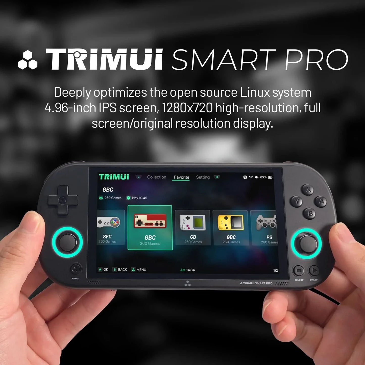 Trimui Smart Pro Handheld-Spielekonsole Linux-System 4,96-Zoll-IPS-Bildschirm Joystick RGB-Beleuchtung Smartpro Retro-Videospiel-Player Geschenk