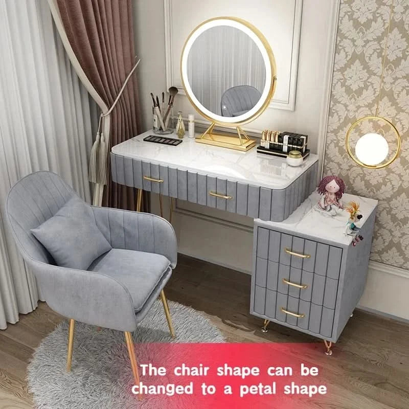 Modern Drawers Dressing Table Makeup Mirror Service Girl Pink Computer Vanity Table Living Room Vestidores Postmodern Furniture