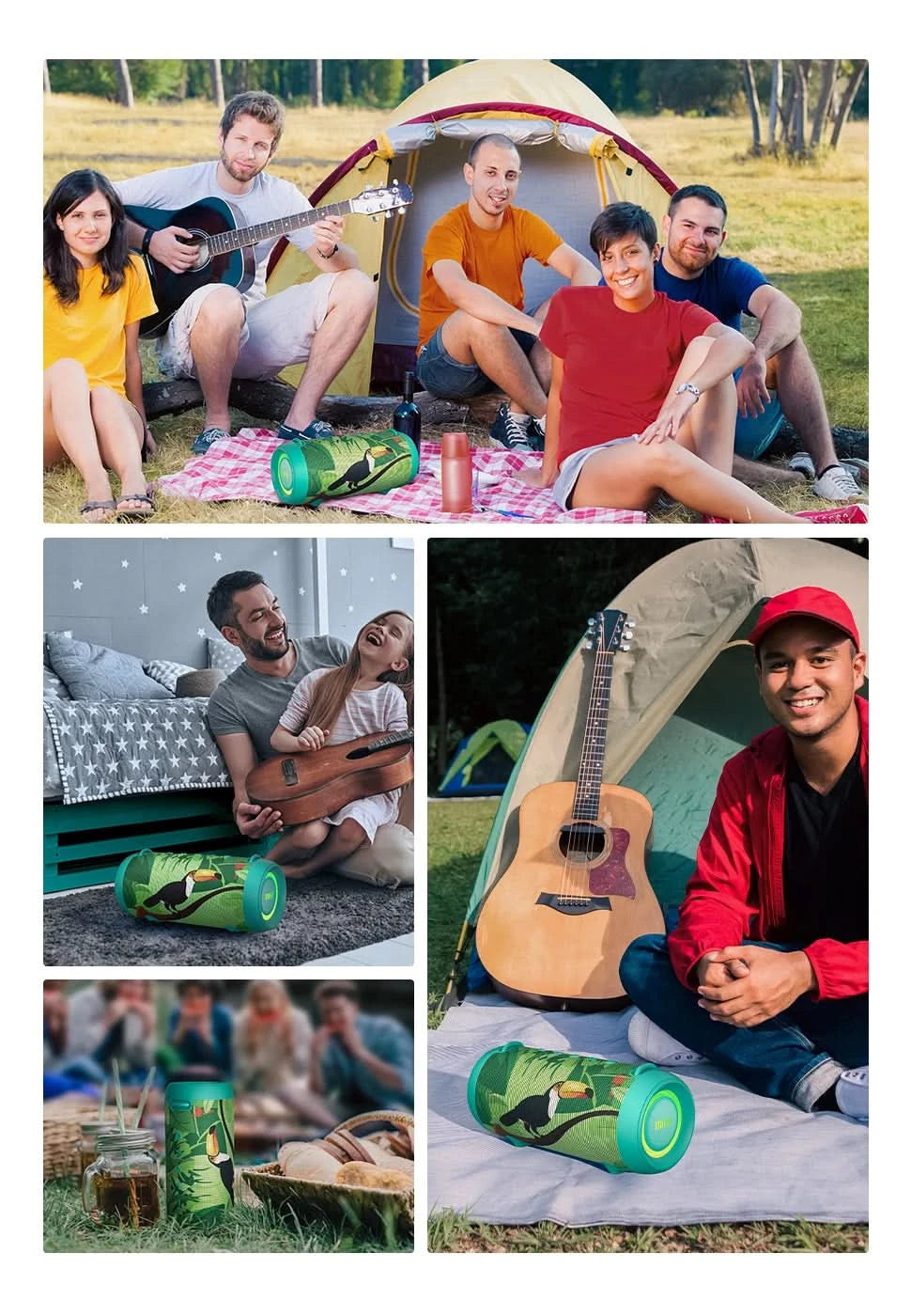 mifa A90 Green Bluetooth-Lautsprecher 60 W Ausgangsleistung Bluetooth-Lautsprecher mit Class-D-Verstärker Ausgezeichnete Bassleistung
