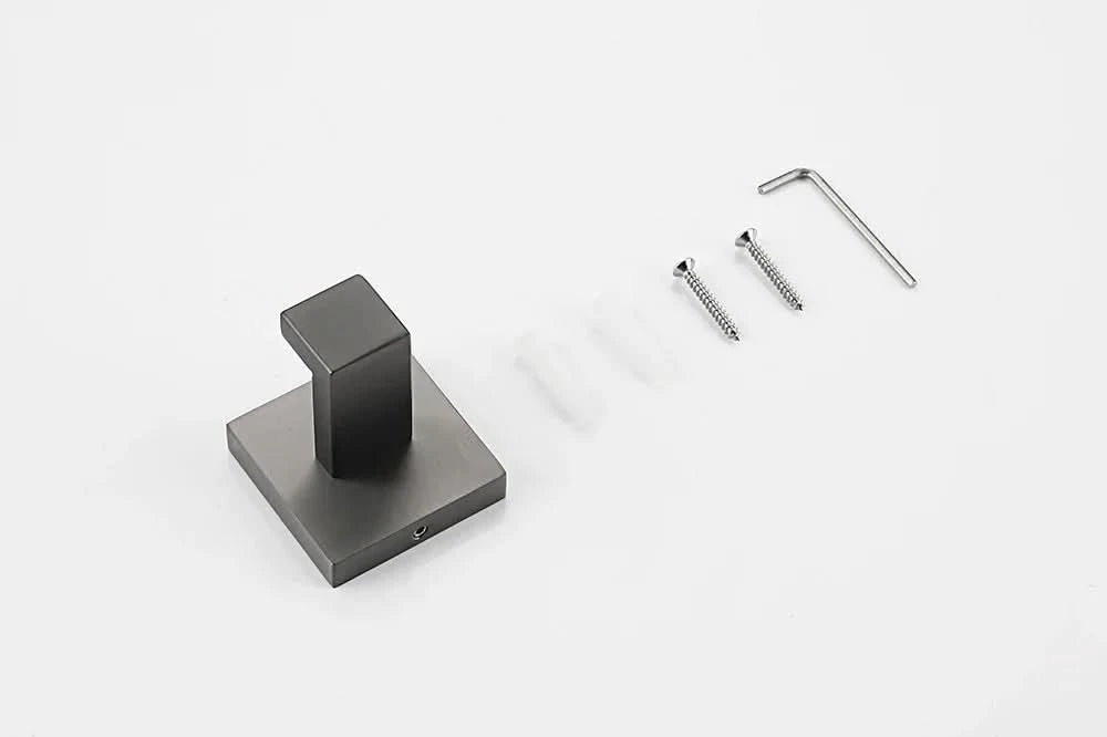 Gunmetal Stainless Steel Bathroom Accessorie Hardware Towel Rack,Toilet Paper Holder, Robe Hook, Towel Bar