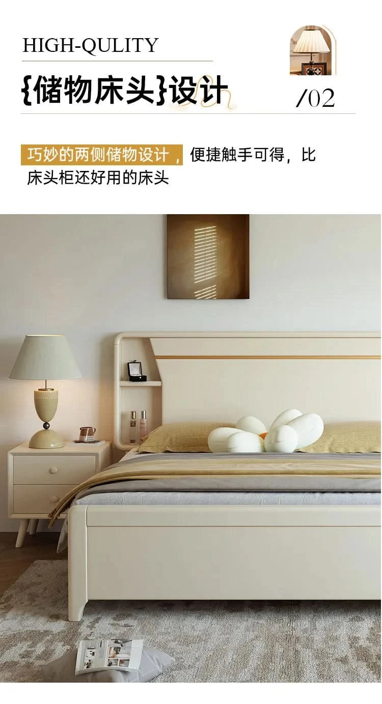 Bedside Table White Double Bed Wooden Bedding Teen Girls Queen Size Double Bed Frame High Clearance Hotel Bedroom Furnitures