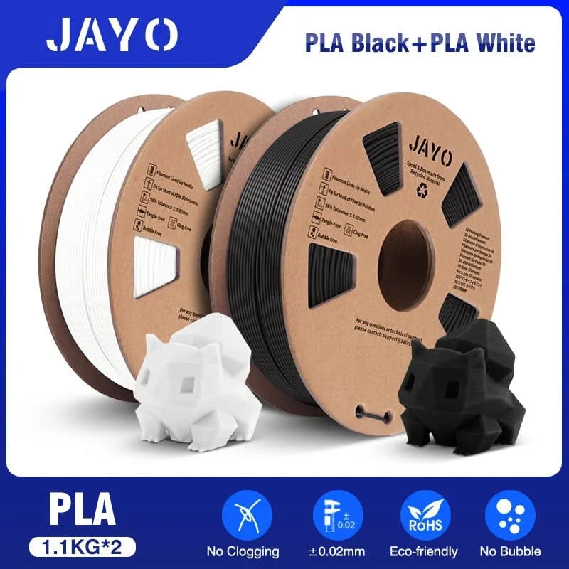 JAYO PETG/PLA/SILK/PLA Meta/PLA+/ABS 2 Rollen 3D-Drucker-Filament 1,75 mm Kreatives Modellmaterial für Kinder für 3D-Stift-Filament