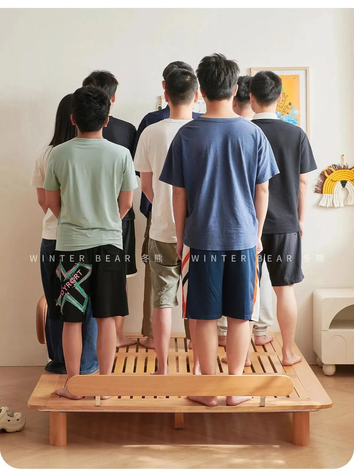 Boys and girls bed small apartment single bed 1.5 meters simple full solid wood tatami no bedside children's bed