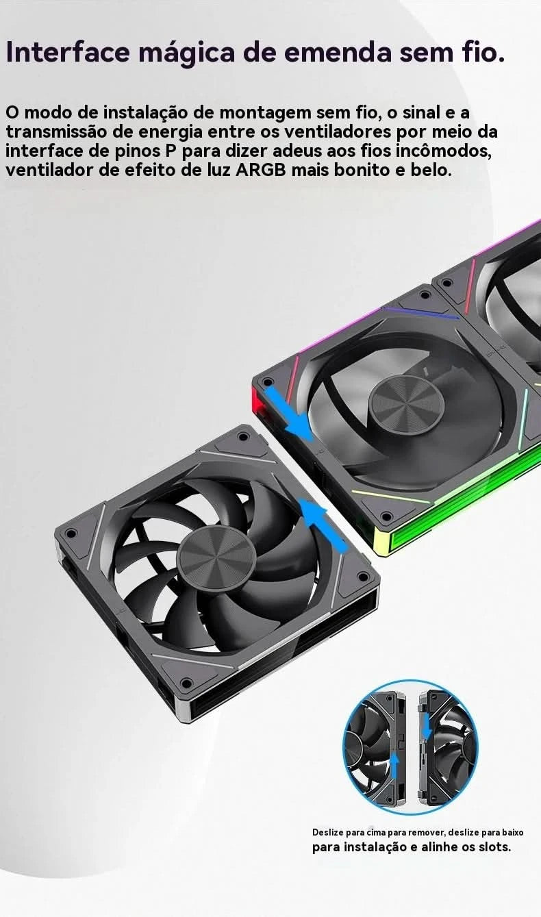 Teucer JM-5 PC Argb Light CD Texture 12cm 3in1 PWM Fan Case No Noise 800-2000rpm Water Cooling Radator Fan