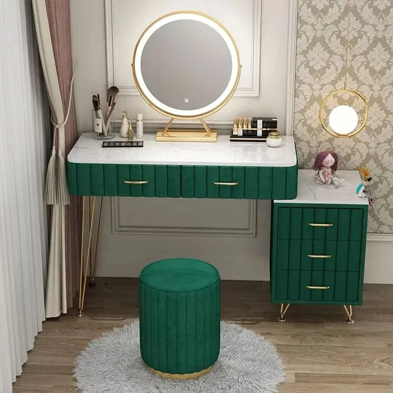 Modern Drawers Dressing Table Makeup Mirror Service Girl Pink Computer Vanity Table Living Room Vestidores Postmodern Furniture