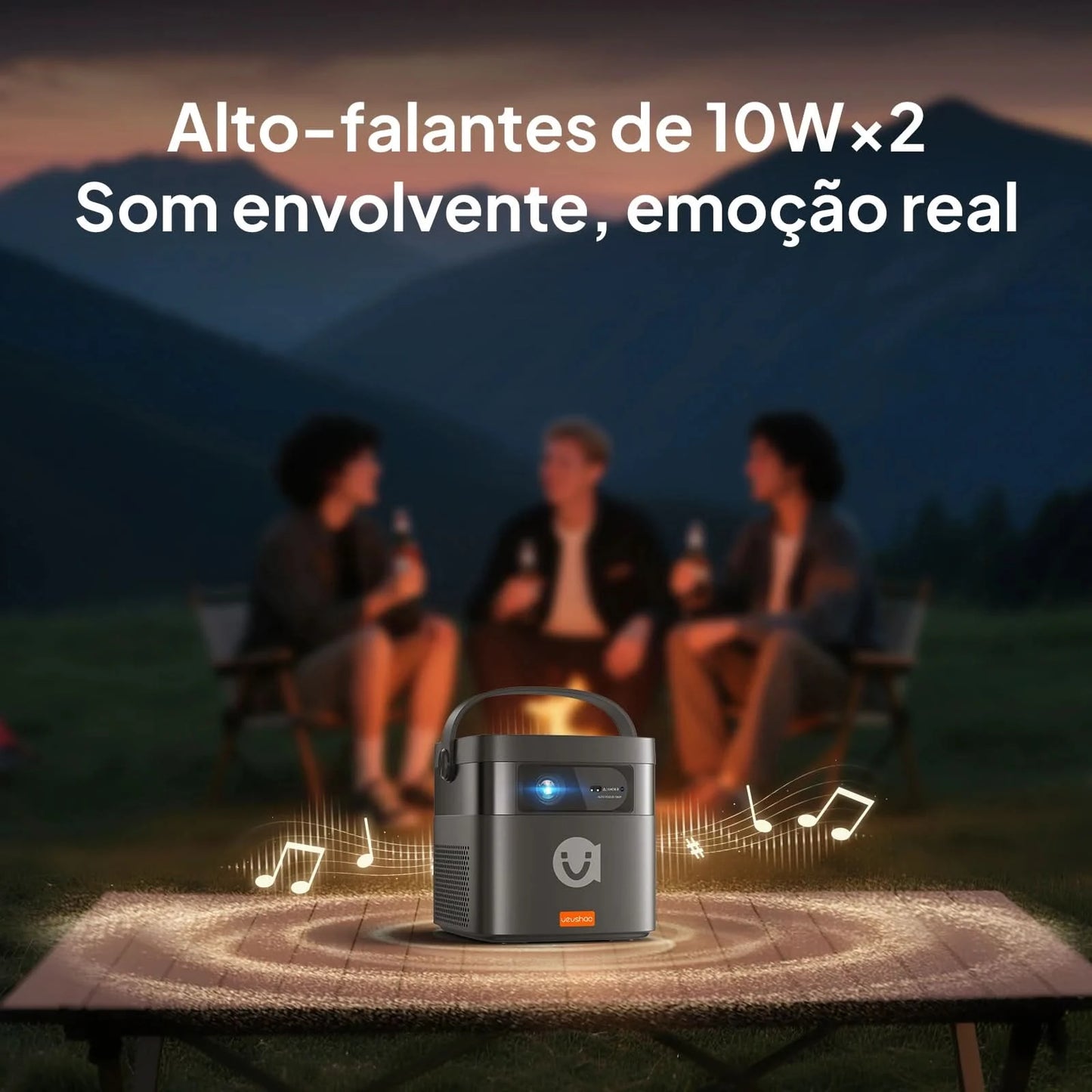 Vevshao V50 3D Tragbarer Mini-Beamer 4K HD LED WiFi 1080P Filme Video DLP Heimkino-Projektoren mit 15000mAh Akku