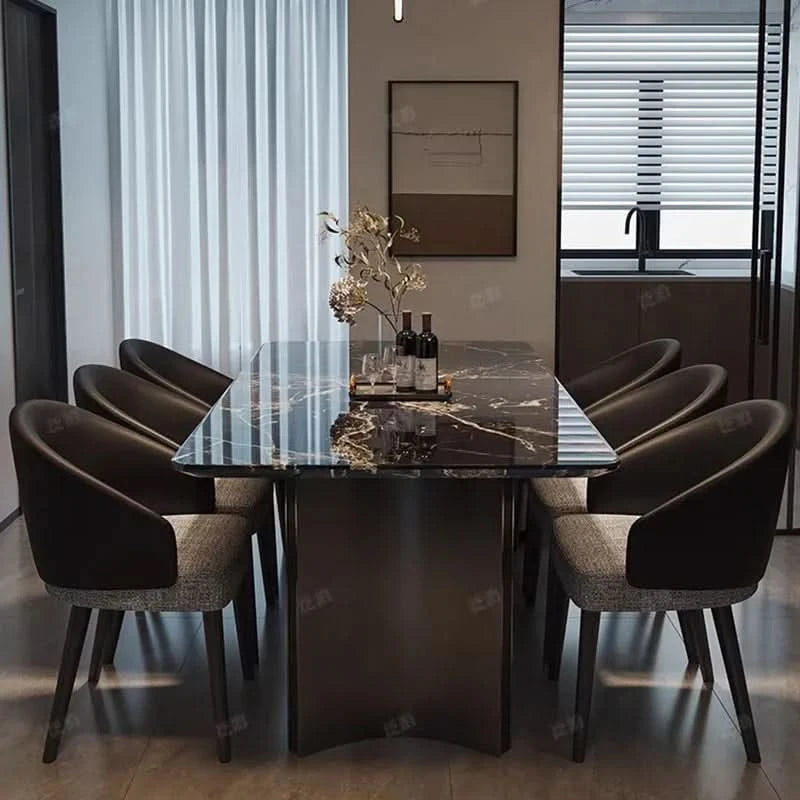 Marble Kitchen Dining Table Wall Lounge Designer Restaurant Modern Dining Table Luxury Study Mesas De Comedor Kitchen Furniture