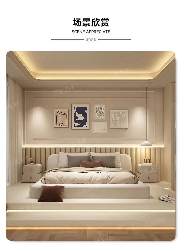 Queen Size Marriage Bed Modern Minimalist Multifunctional Bedroom Bed Storage Space Camas De Casal De Luxo Home Furniture