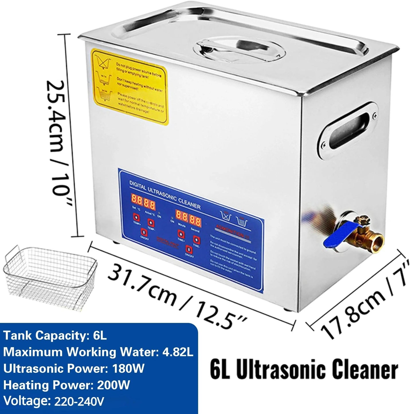 2/3/6/10L/30L Digitaler Ultraschallreiniger mit Heizfunktion 220V 40KHZ Edelstahl Ultraschallreinigungsgerät Haushaltsgerät