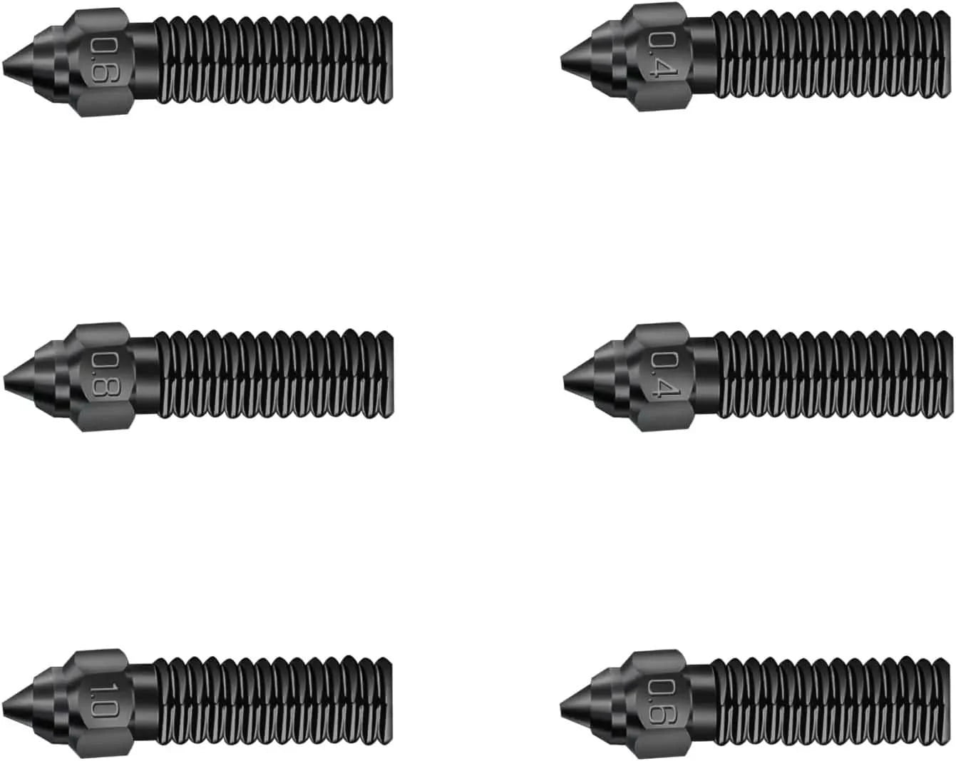 Sovol SV06 Plus Hardened Tool Steel High Flow Nozzles 0.4/0.6/0.8/1mm 6pcs