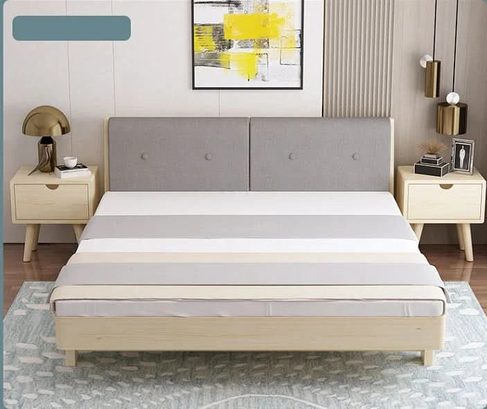 Modern Simple Small Family Master Bedroom Room Rental House Solid Wood Bed