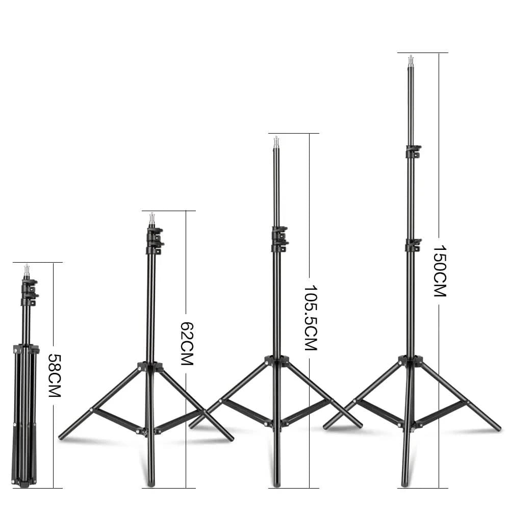 1/4 Screw Head Light Stand Tripod 2m 1.5m 68cm For Phone Selfie Stick Adjustable For Photo Studio Flashes Photographic Softbox