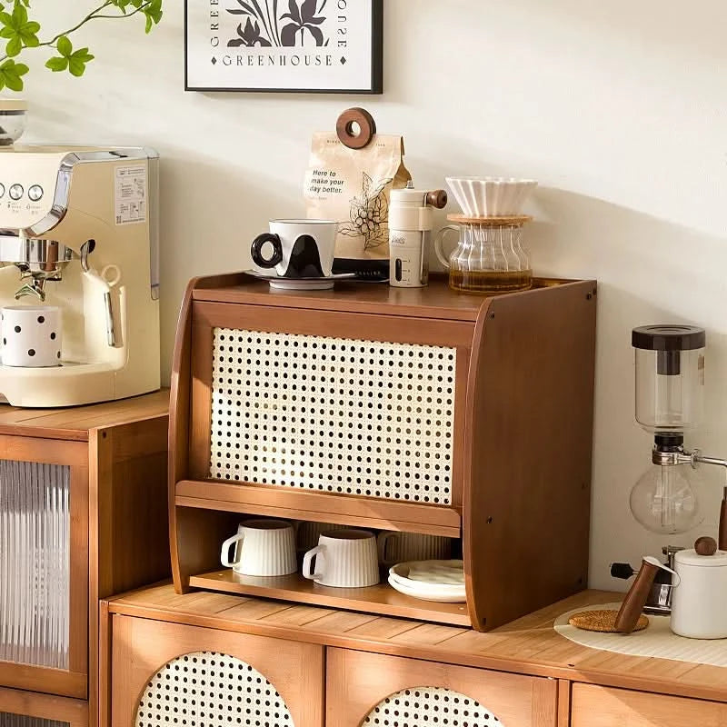 Minimally modern bamboo bedroom bedside table, living room small cabinet, small storage cabinet, household storage cabinet
