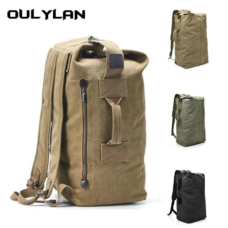 Outdoor-Reisetasche Rucksack Mode Große Kapazität Rucksack Herren Leichter Rucksack Herren Gepäck Canvas Eimer Schultertaschen für Männer