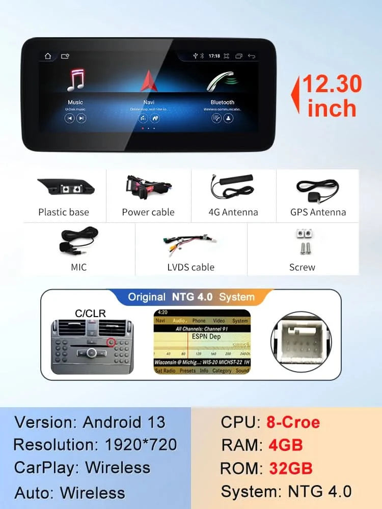 STWE Neues Auto Multimedia Drahtloses Android AUTO CarPlay 10,25 Zoll 12,3 Zoll Bildschirm für Mercedes Benz E-Klasse W212 Auto-Videoplayer