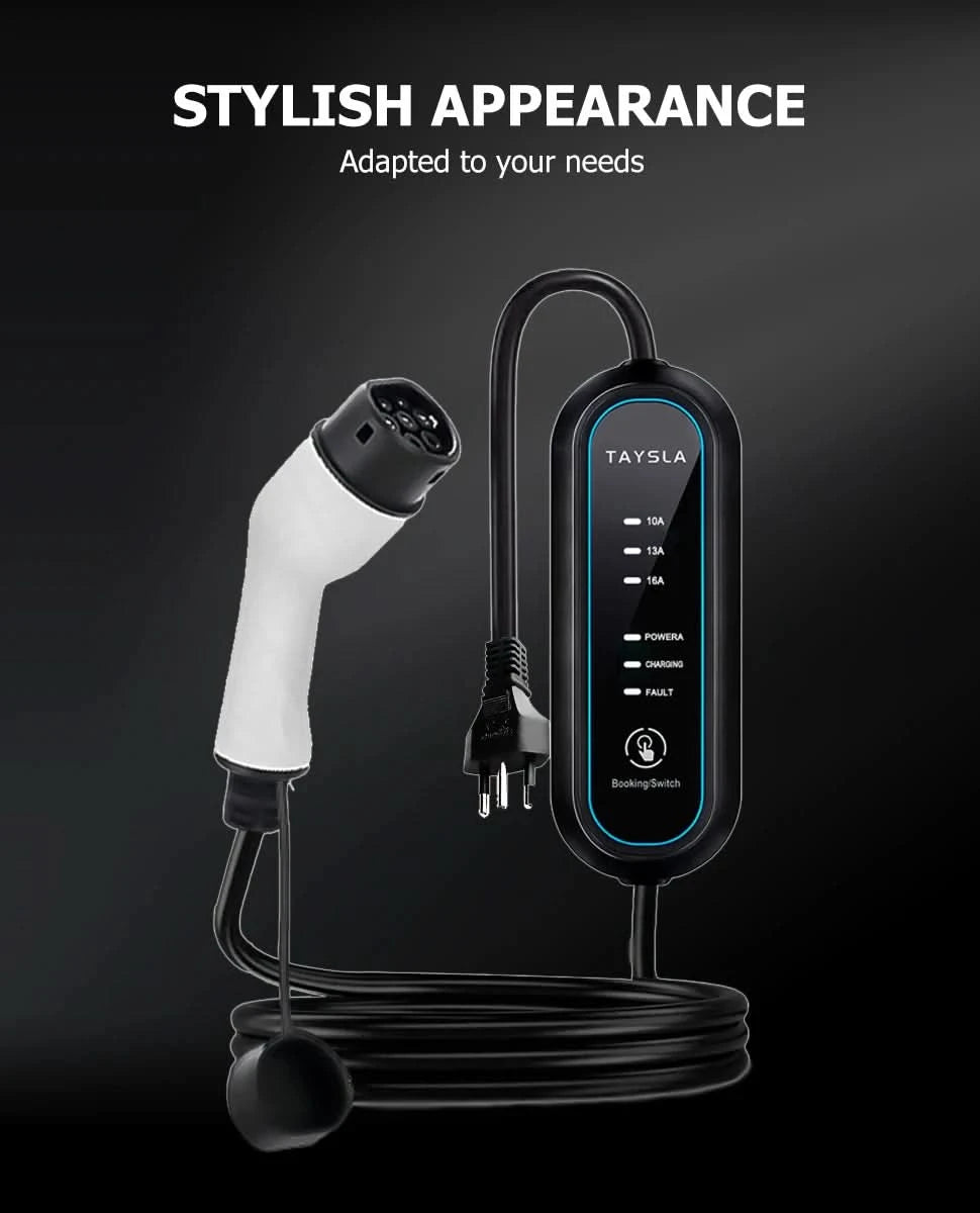 TAYSLA Type 2 Portable Electric Vehicle Charger 3.5KW Brazilian Electric Vehicle Charging Cable Plug