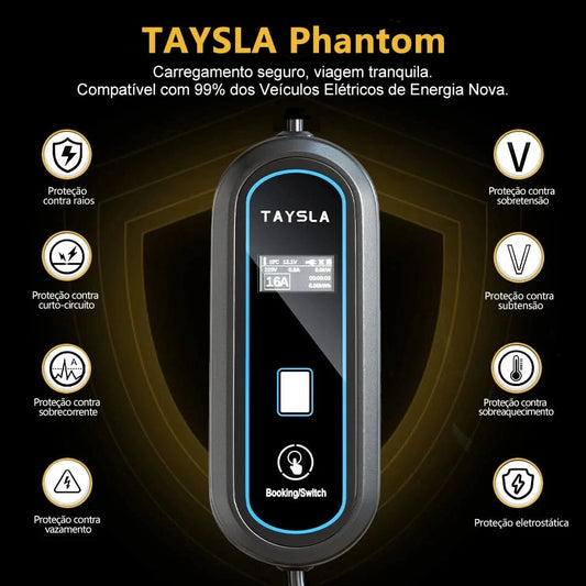 TAYSLA Type 2 Portable Electric Vehicle Charger 3.5KW Brazilian Electric Vehicle Charging Cable Plug