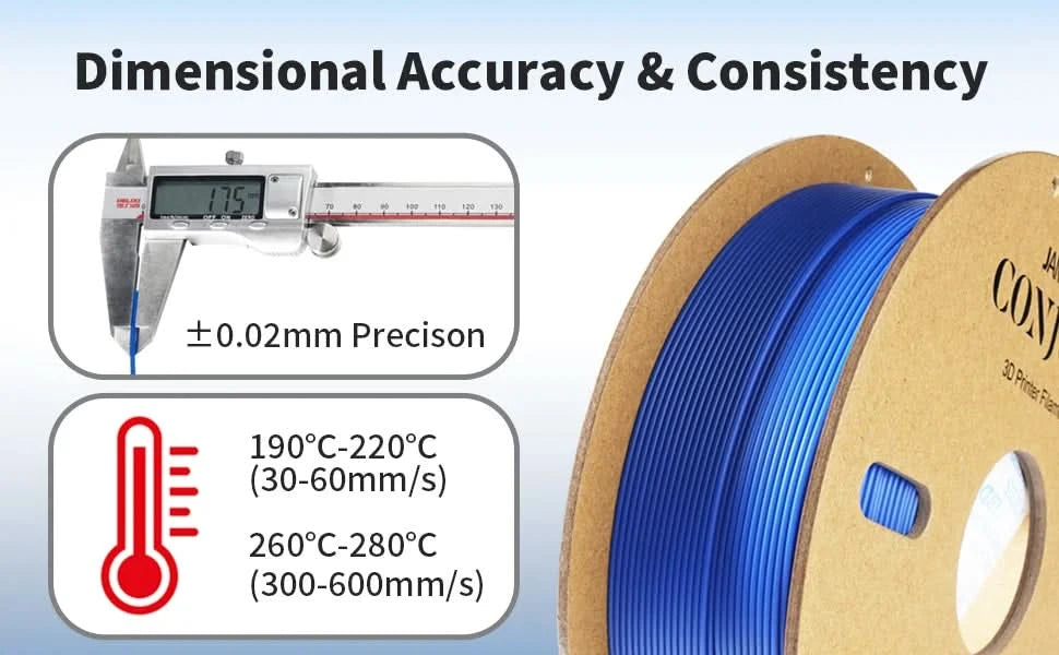 Conjure Filament PLA+ 1,75mm Maßgenauigkeit Geringe Schrumpfung für 3D-Drucker