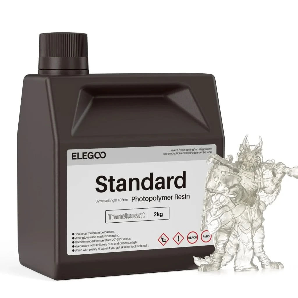 ELEGOO 3D Printer Resin LCD UV-Curing Resin 405nm Standard Photopolymer Resin for LCD 3D Printing 1000g Black Grey White Skin