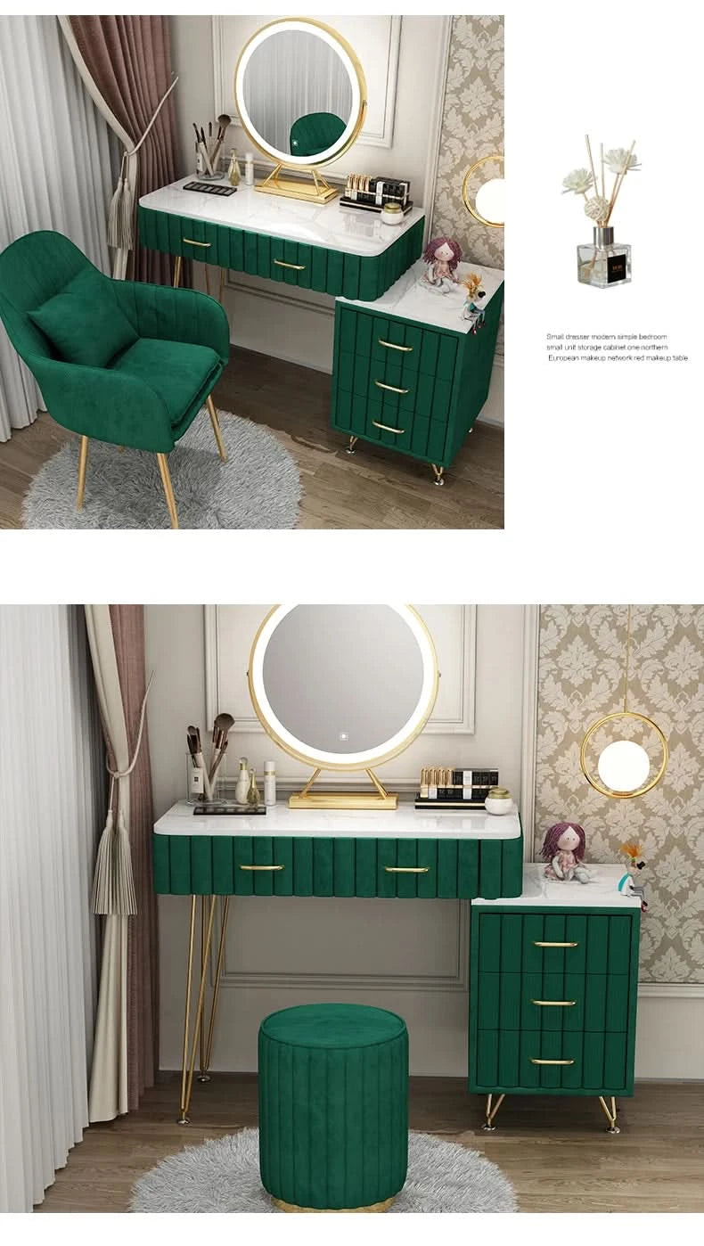 Modern Drawers Dressing Table Makeup Mirror Service Girl Pink Computer Vanity Table Living Room Vestidores Postmodern Furniture