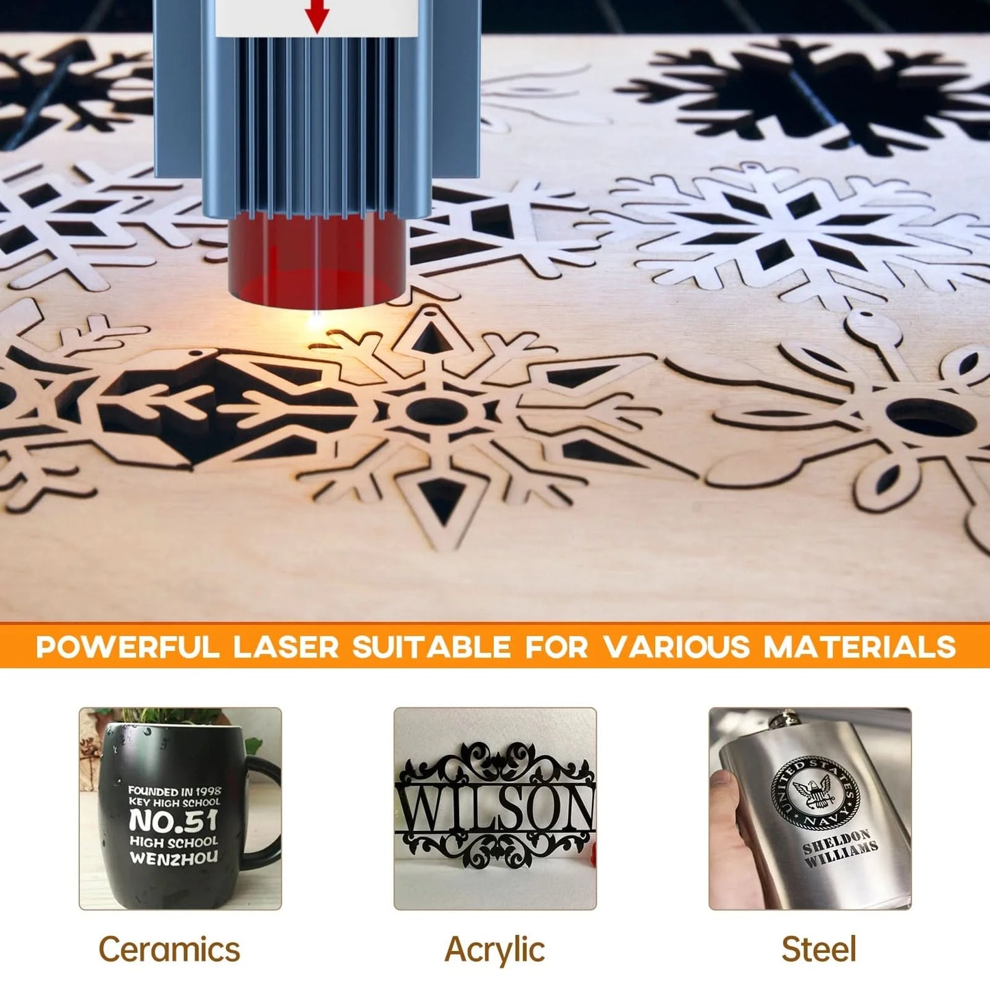 SCULPFUN S9 Lasermaschine 90W CO2 Laser-Effekt Gravur Schneidwerkzeug Hohe Genauigkeit 410x420mm Schnelle Montage