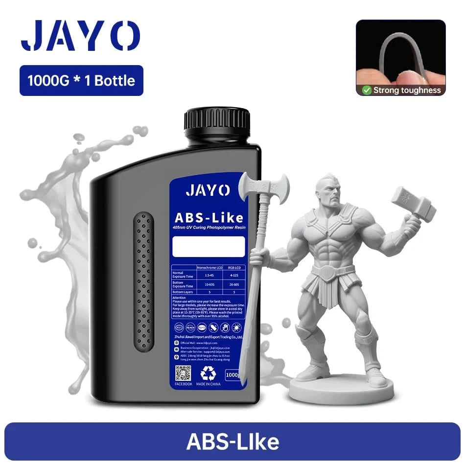 JAYO UV-Harz ABS-ähnlich/Standard/Pflanzlich/Nylon-ähnlich/Wasserwaschbar 1KG 405nm Flüssiges Rapid UV-Härtung für LCD 3D-Druckmaterial