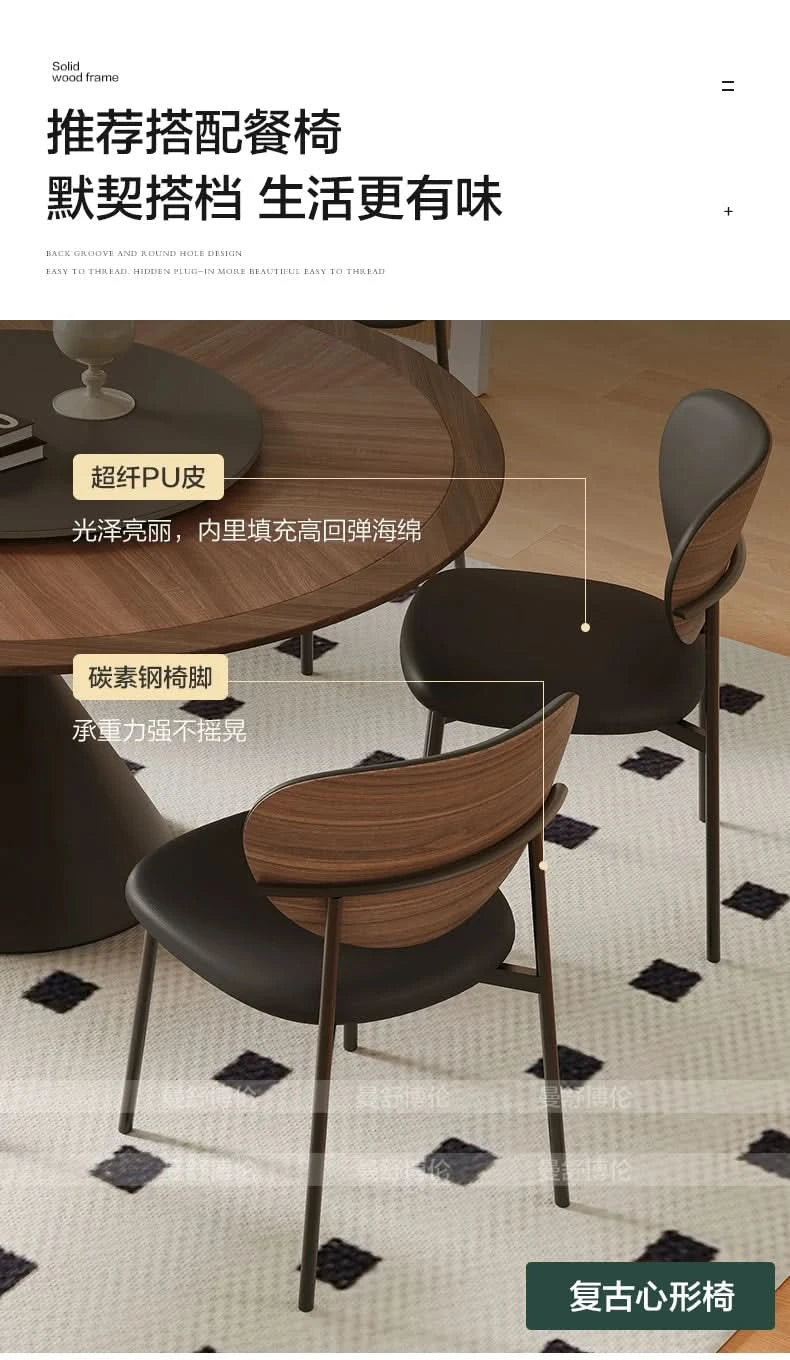 6 People Turntable Dining Table Vintage Legs Metal Design Round Coffee Table House Breakfast Juegos De Comedor Furnitures