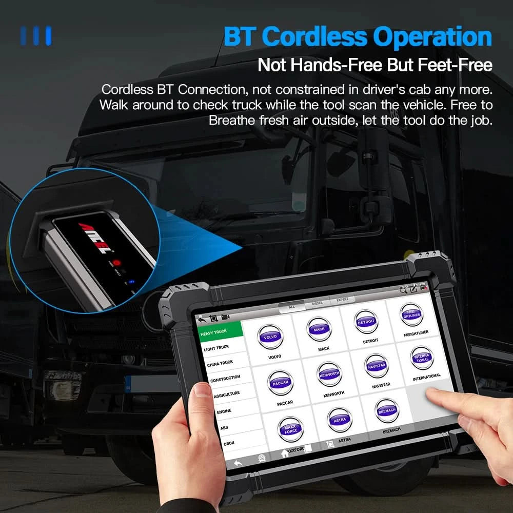 ANCEL X7HD Schwerlast-LKW-Scanner Volles Systemdiagnosetool Bidirektionales Diesel-Scan-Tool mit über 40 Reset- und DPF-ECU-Codierungsfunktionen