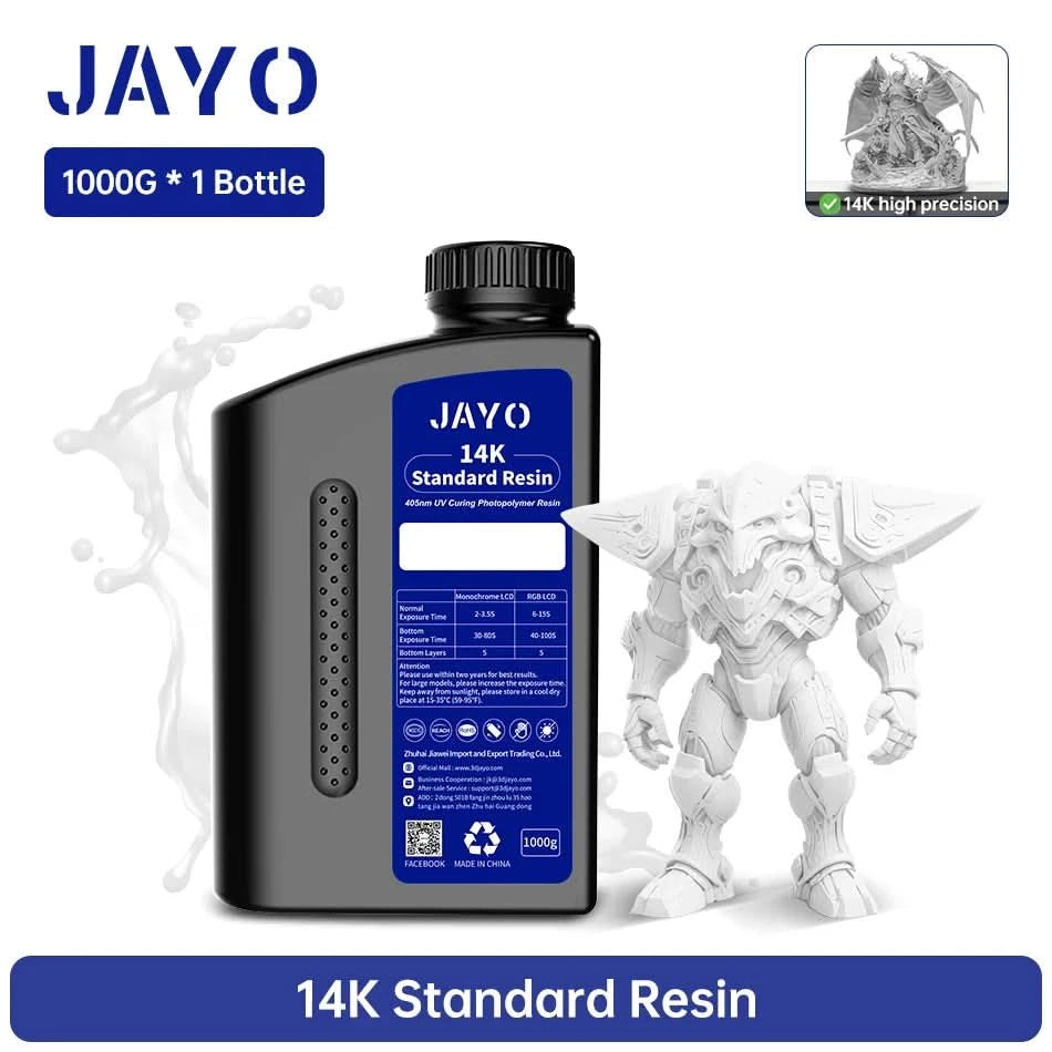 JAYO UV-Harz ABS-ähnlich/Standard/Pflanzlich/Nylon-ähnlich/Wasserwaschbar 1KG 405nm Flüssiges Rapid UV-Härtung für LCD 3D-Druckmaterial