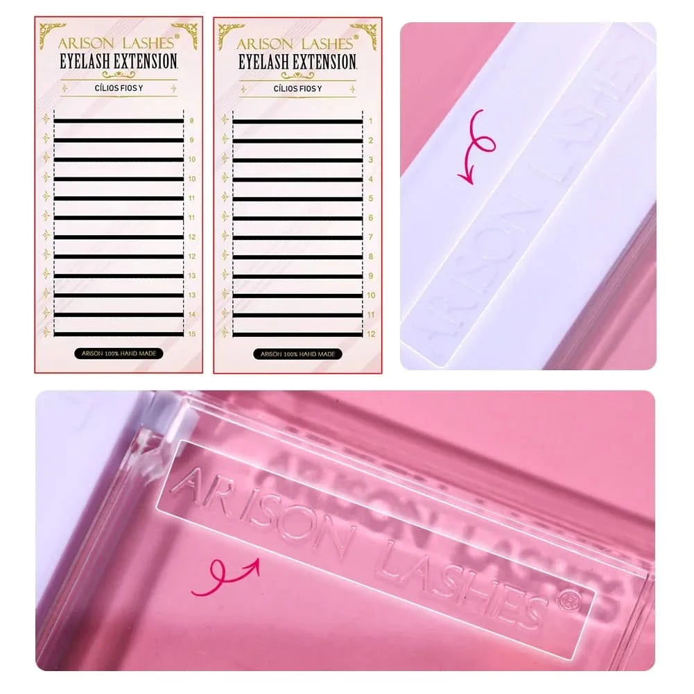 [Brazil Warehouse]ARISON Wholesale 10/30/50pcs YY/W-shape Lashes Premade Volume Eyelashes Extension 3D/4D/5D/6D/8D Lash