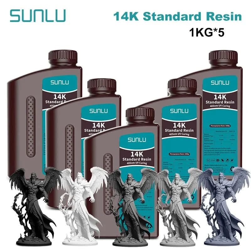 SUNLU 5KG Standard Plus/14K Standard Harz 1KG/Flasche 405nm schnellhärtendes UV-Photopolymerharz für LCD 3D-Druckermaterial