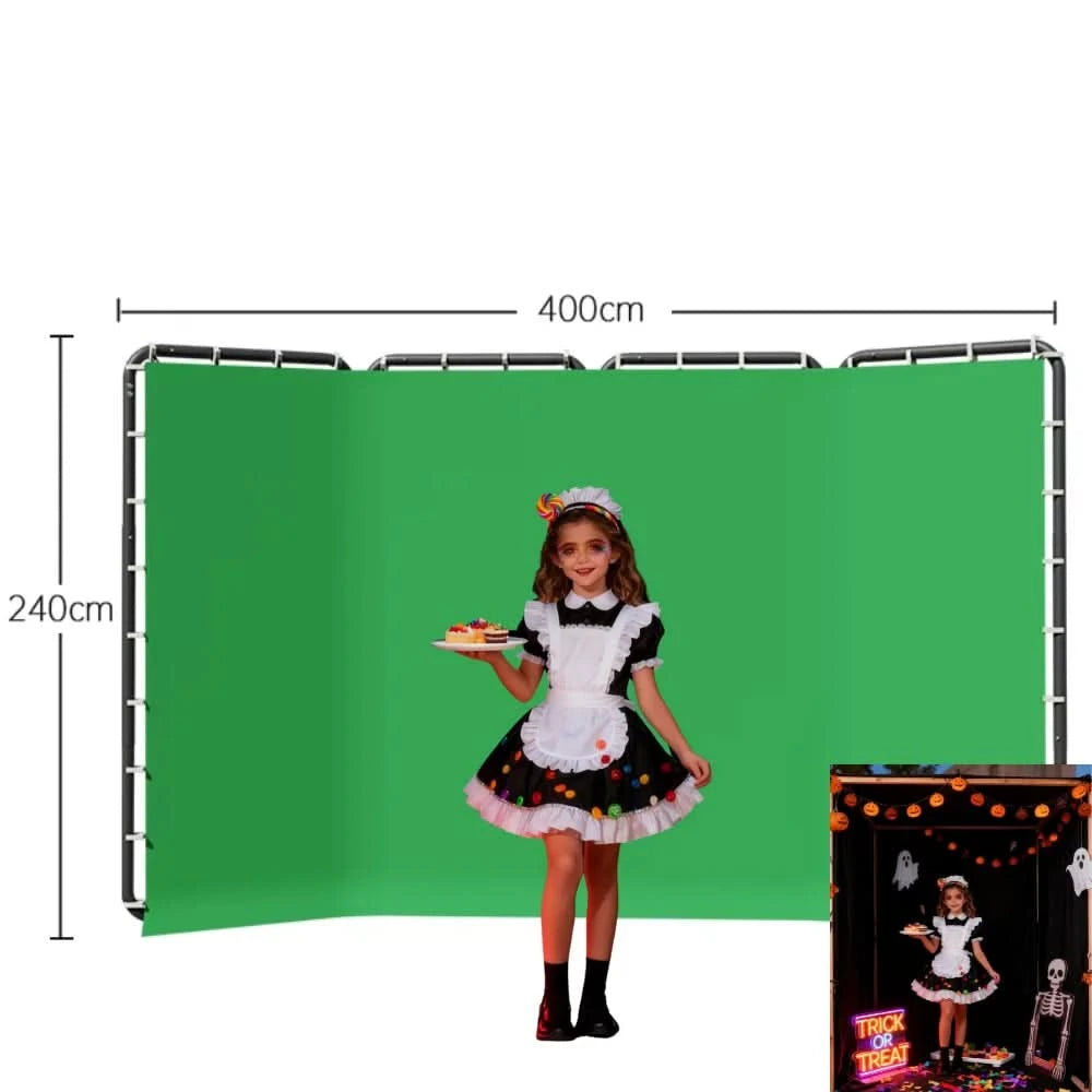 Hintergrundstativ Rahmen Fotografie Hintergrund Green Screen Wand Faltbare Fotokabine Studio Hintergrund Festival Halloween Christ